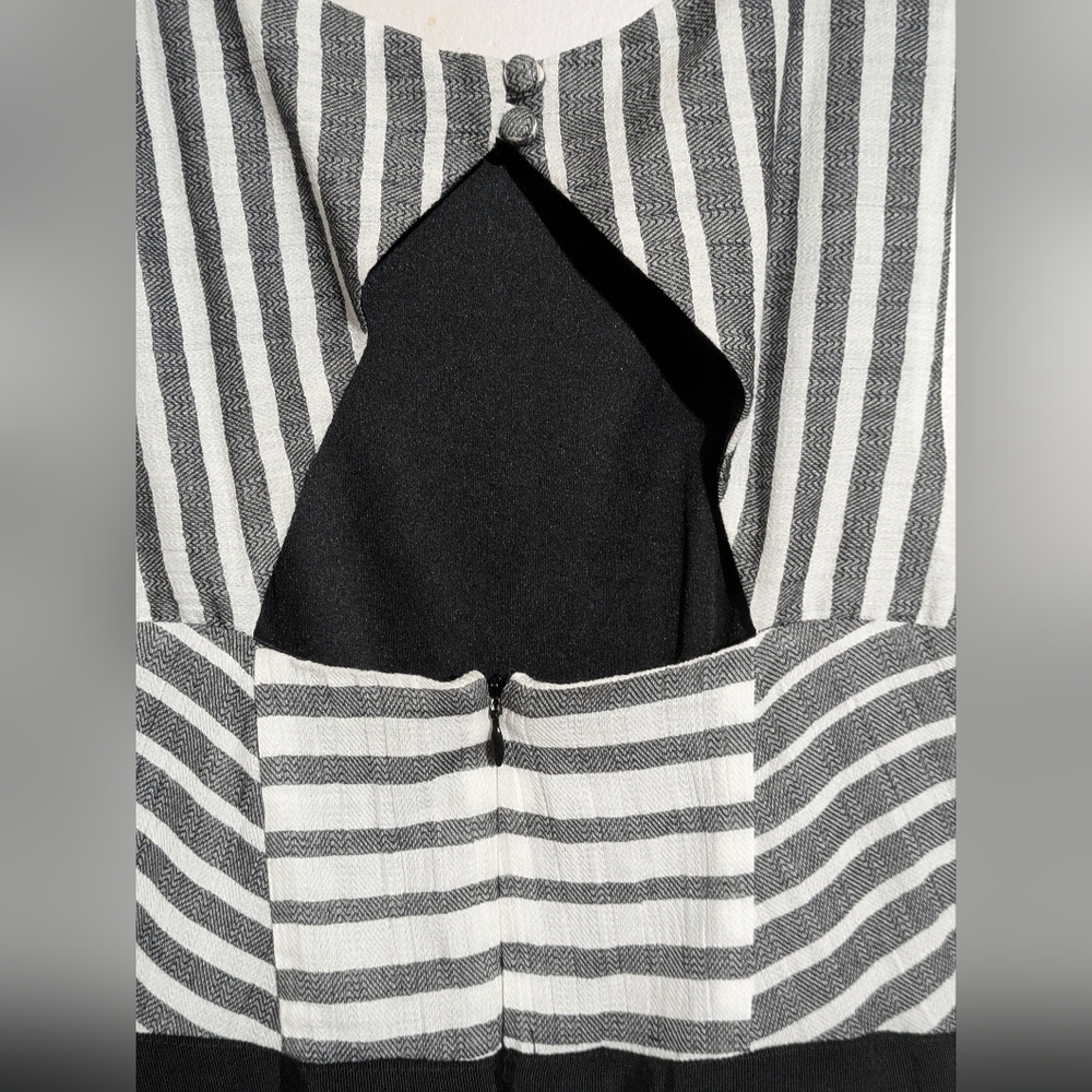 Eva Franco Striped Fit & Flare Dress 6 - Picture 6 of 9